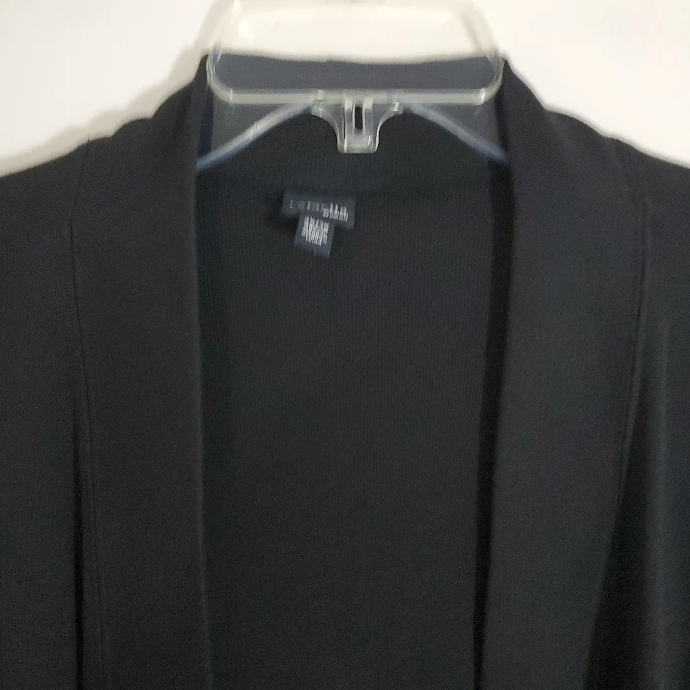 NWT Rafaella Cardigan Sweater Lightweight Black Open Front Modern Casual Knit 3X